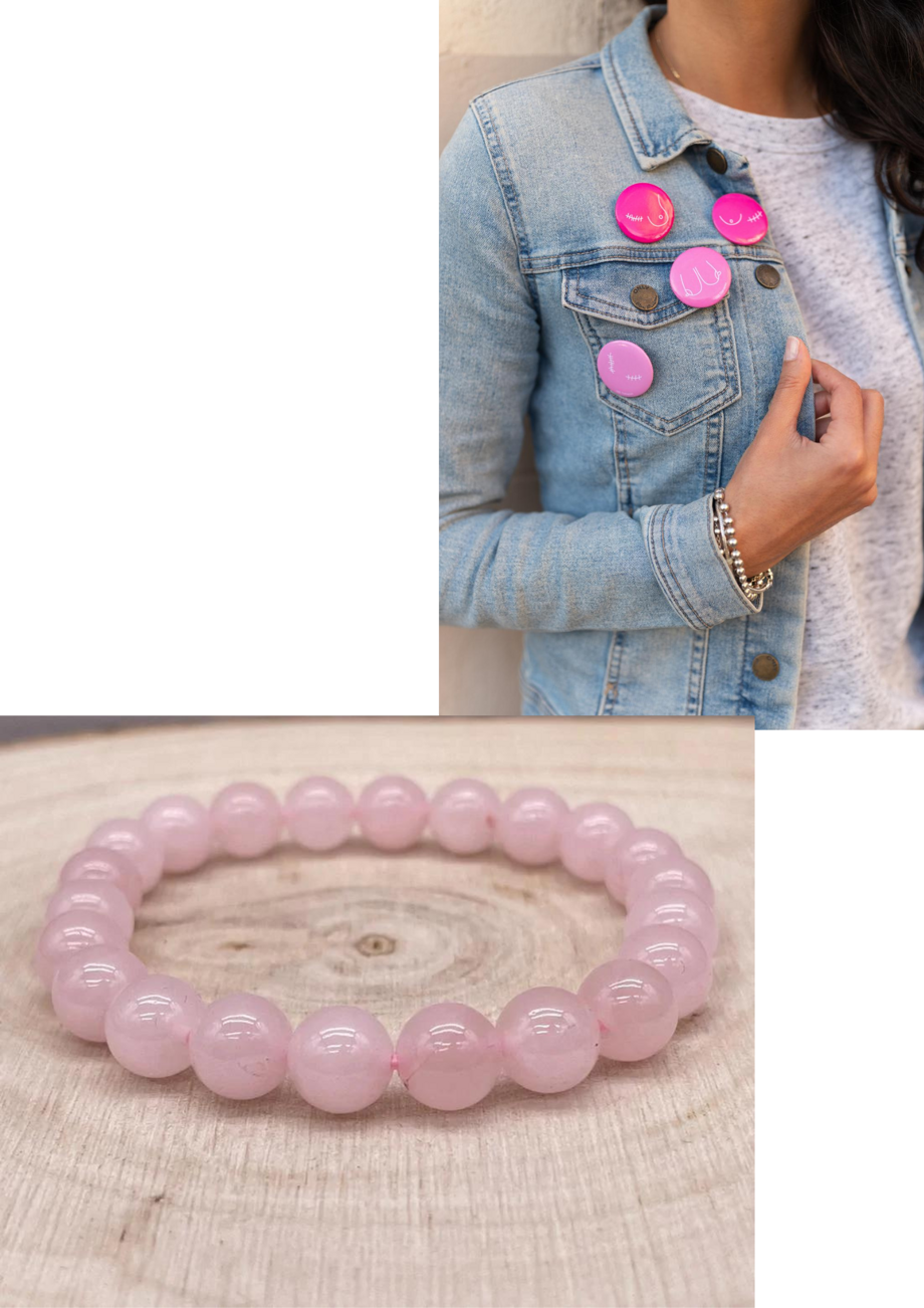 Bracelets en Quartz Rose + Pins OSE