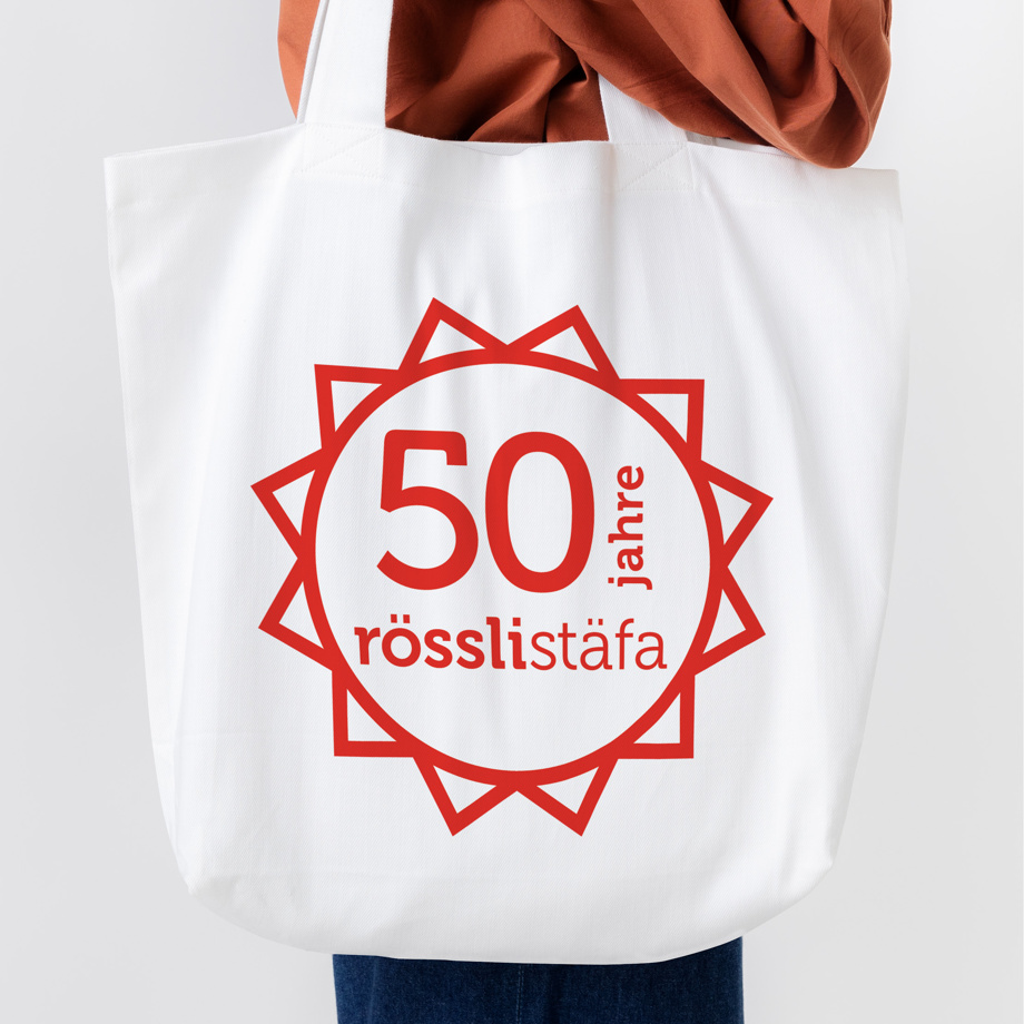 Jute-Tasche mit Jubiläumslogo