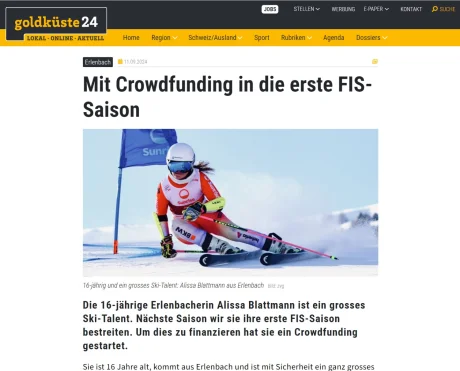 Mit Crowdfunding in die erste FIS-Saison