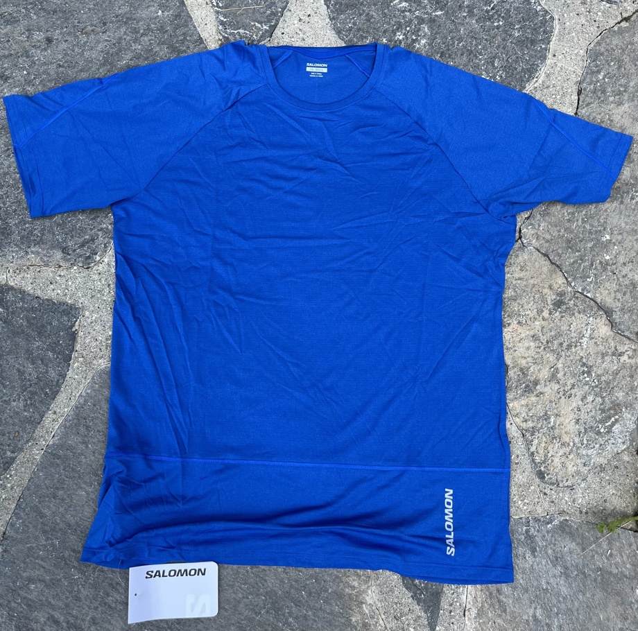 T-Shirt "Cross Run" Salomon bleu, taille L, homme