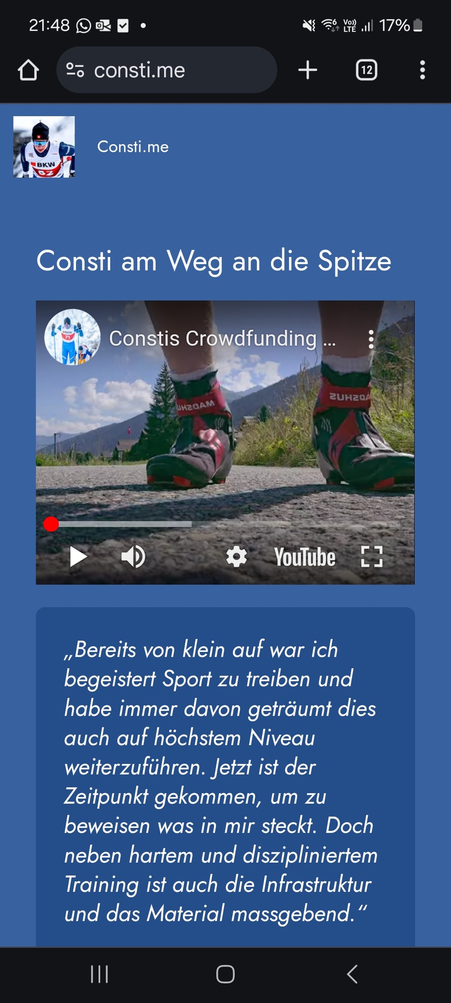 Firmennamen auf der Website