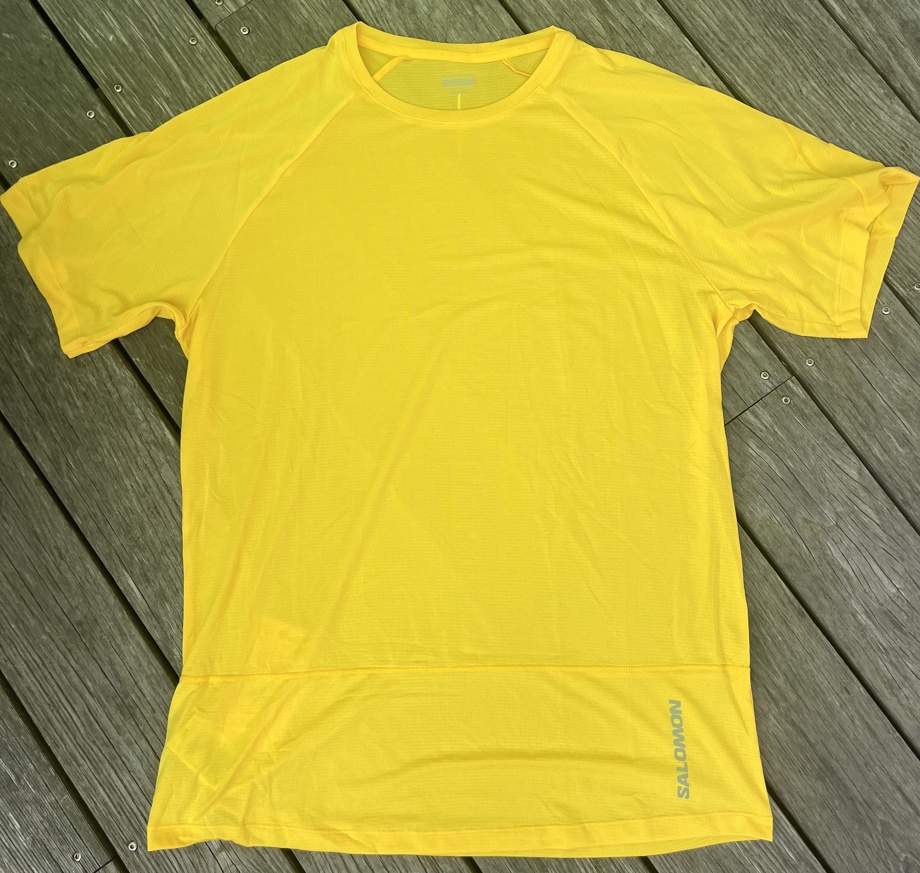 T-Shirt "Cross Run" Salomon jaune, taille L, homme